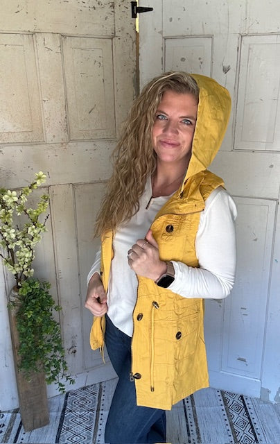 Sweet Stitches Cargo Vest Mustard