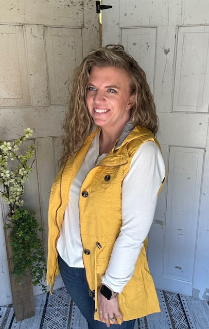 Sweet Stitches Cargo Vest Mustard